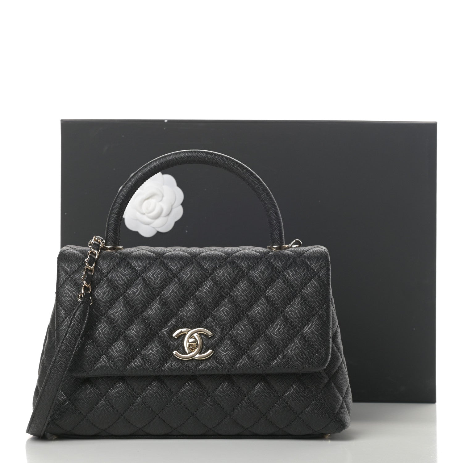 Chanel Caviar Quilted Small Coco Handle Flap Black 12 of 12