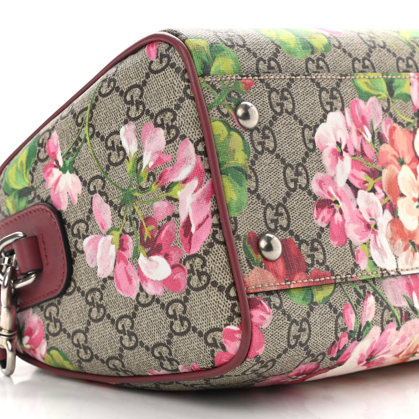 GG Supreme Monogram Blooms Small Boston Beige Multicolor Dry Rose