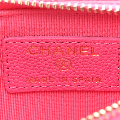 Chanel Caviar Quilted Flap Zip Card Holder Dark Pink 7 of 14