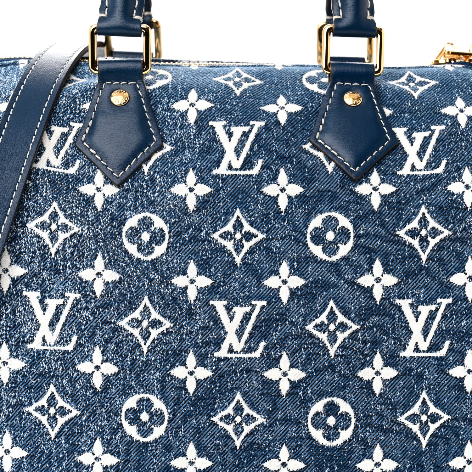 Louis Vuitton Monogram Jacquard Denim Speedy Bandouliere 25 Bleu 7 of 9