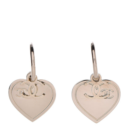 Chanel Heart CC Dangle Earrings Gold 1 of 3