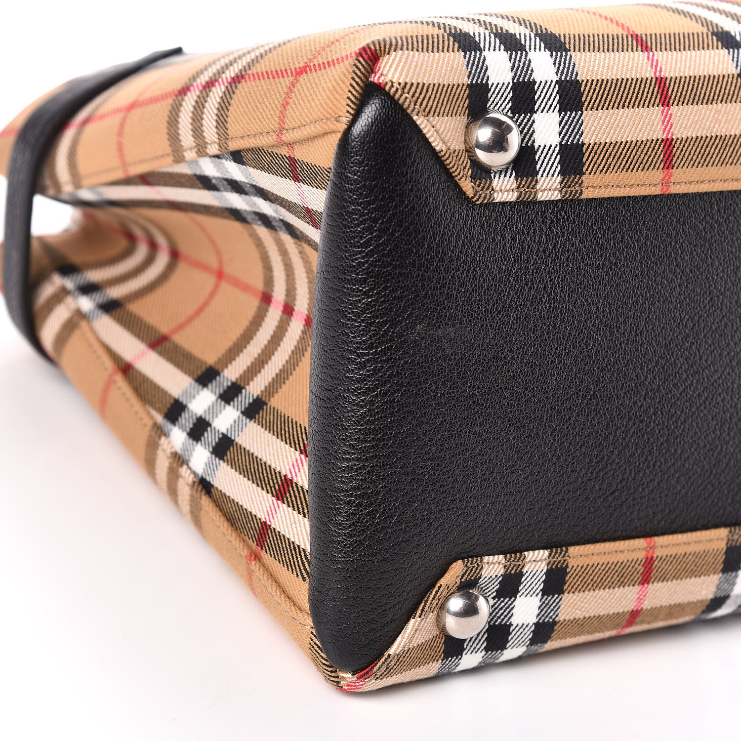 Burberry Goatskin Vintage Check Medium Banner Tote Black 7 of 11