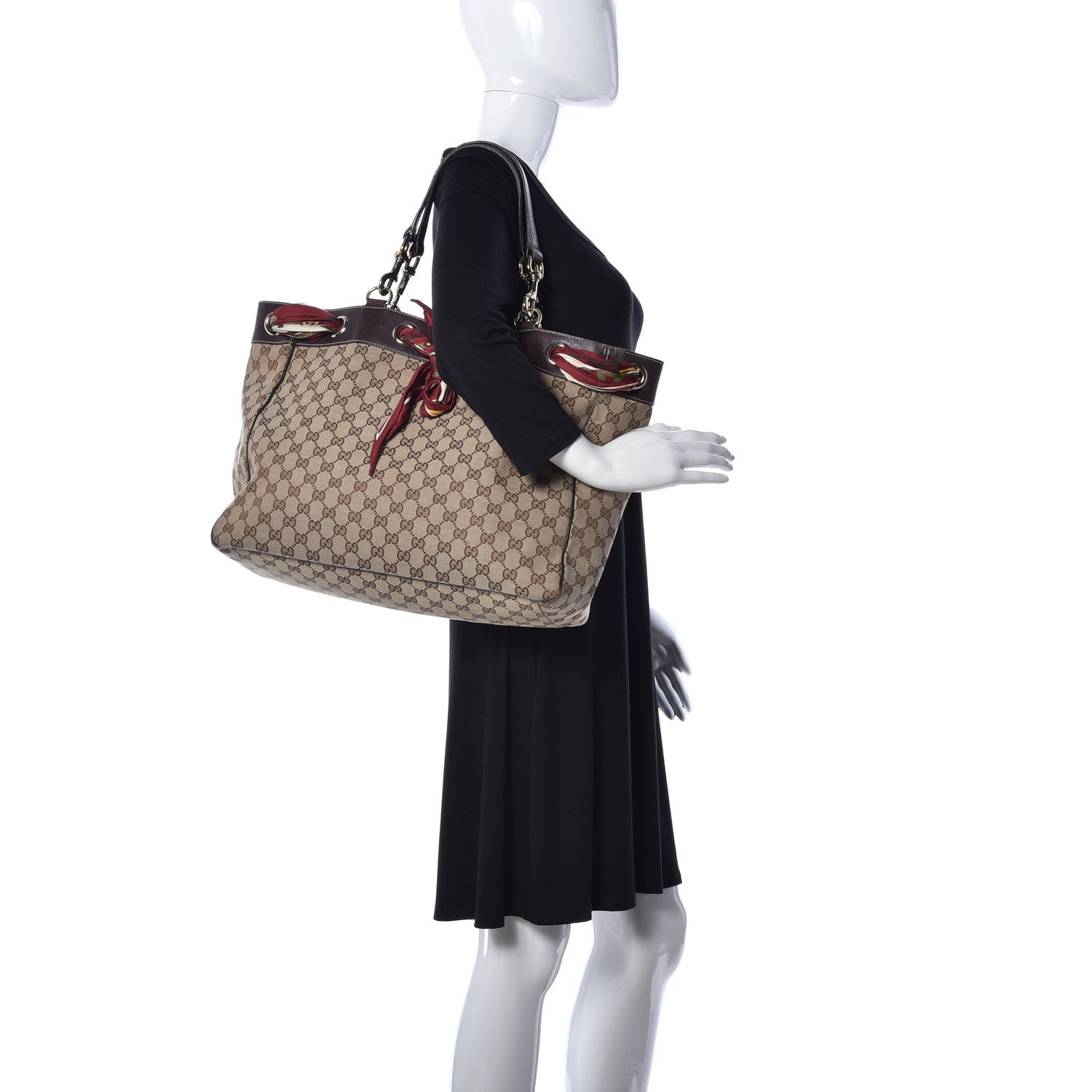 Gucci Monogram Large Positano Tote Brown 2 of 9