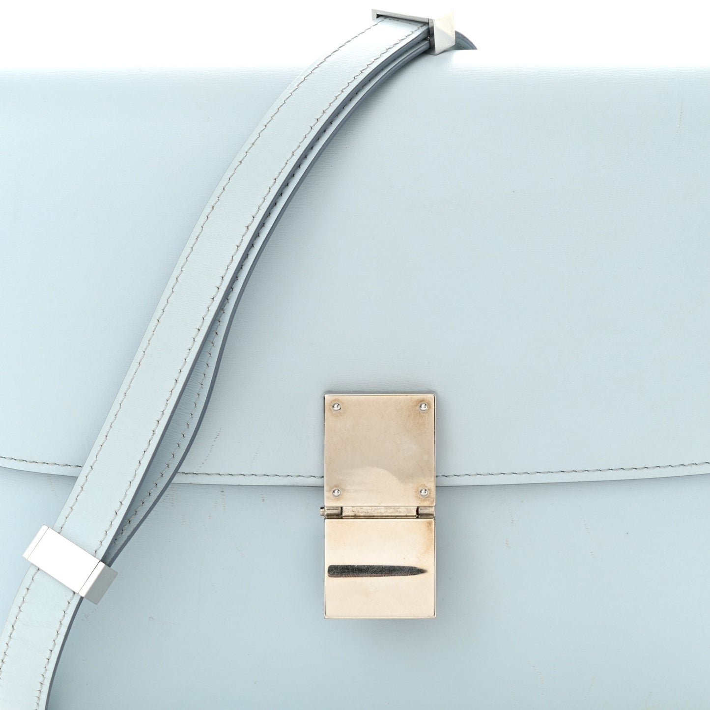 Box Calfskin Medium Classic Box Flap Bag Sky