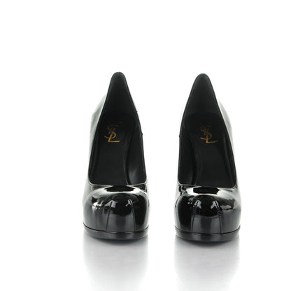 Saint Laurent Vitello Vernice Tribtoo 80 Pumps 39 Black 2 of 7