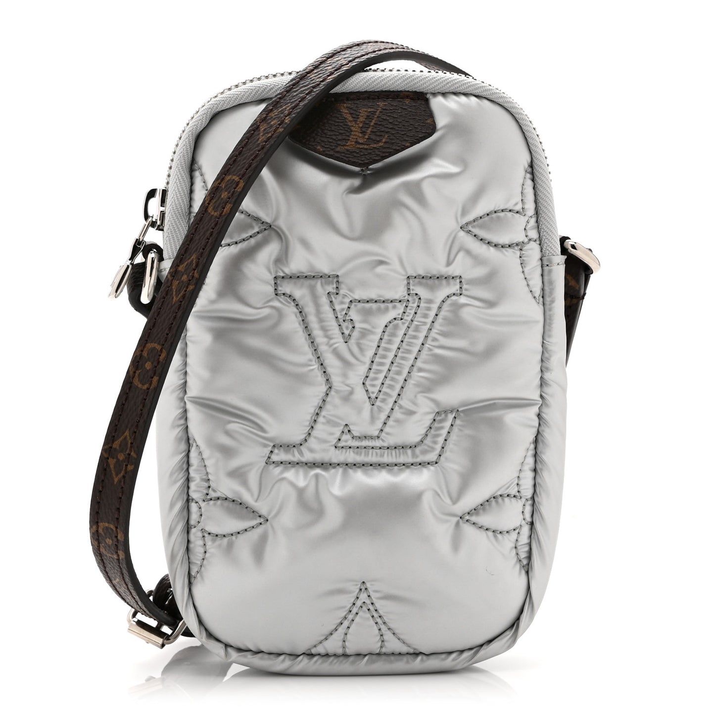 Econyl Monogram Pillow Phone Pouch Silver