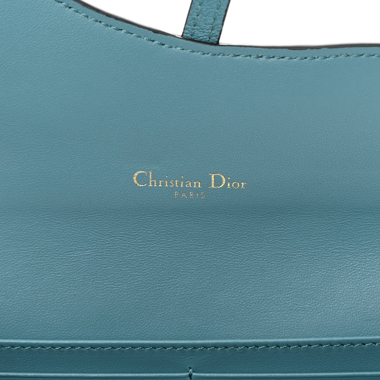Christian Dior Goatskin Saddle Long Wallet With Chain Blue 8 of 16