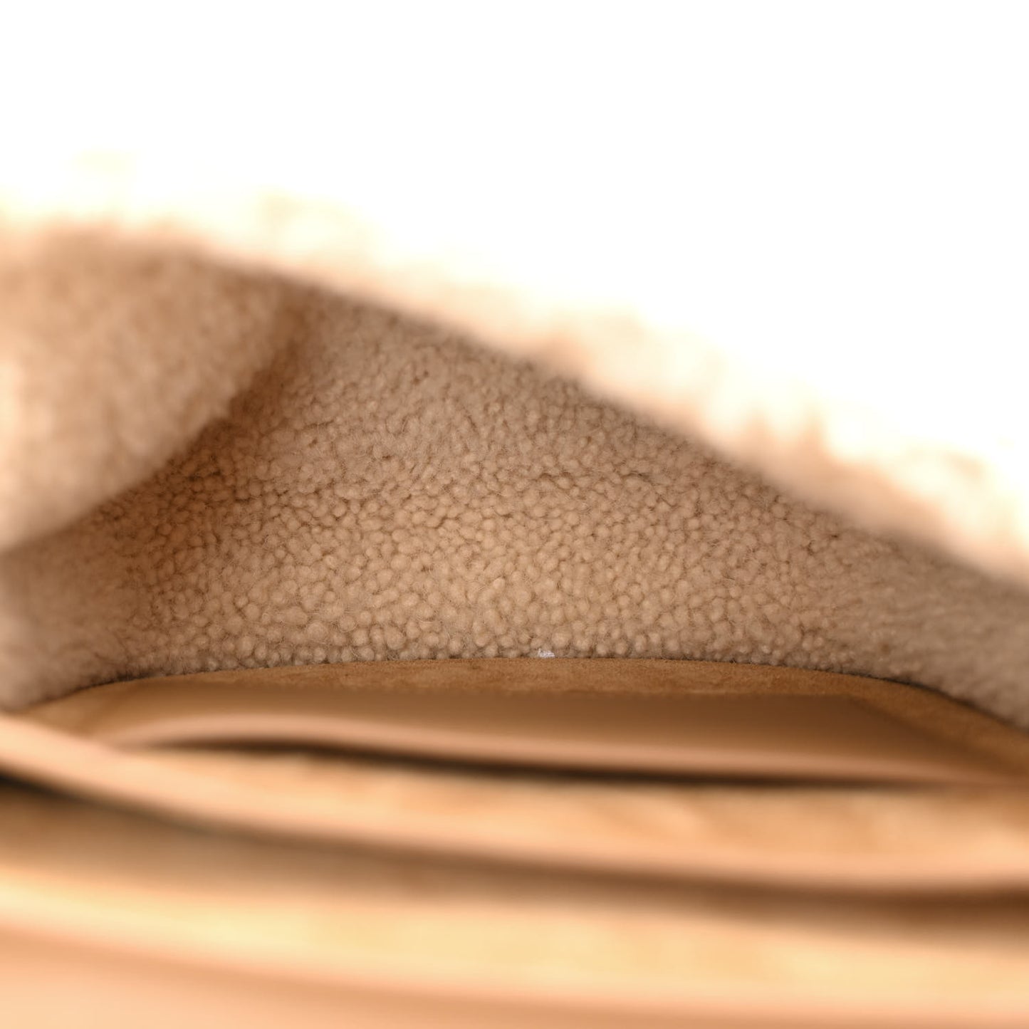 Suede Shearling Small Kaia Satchel Natural Tan