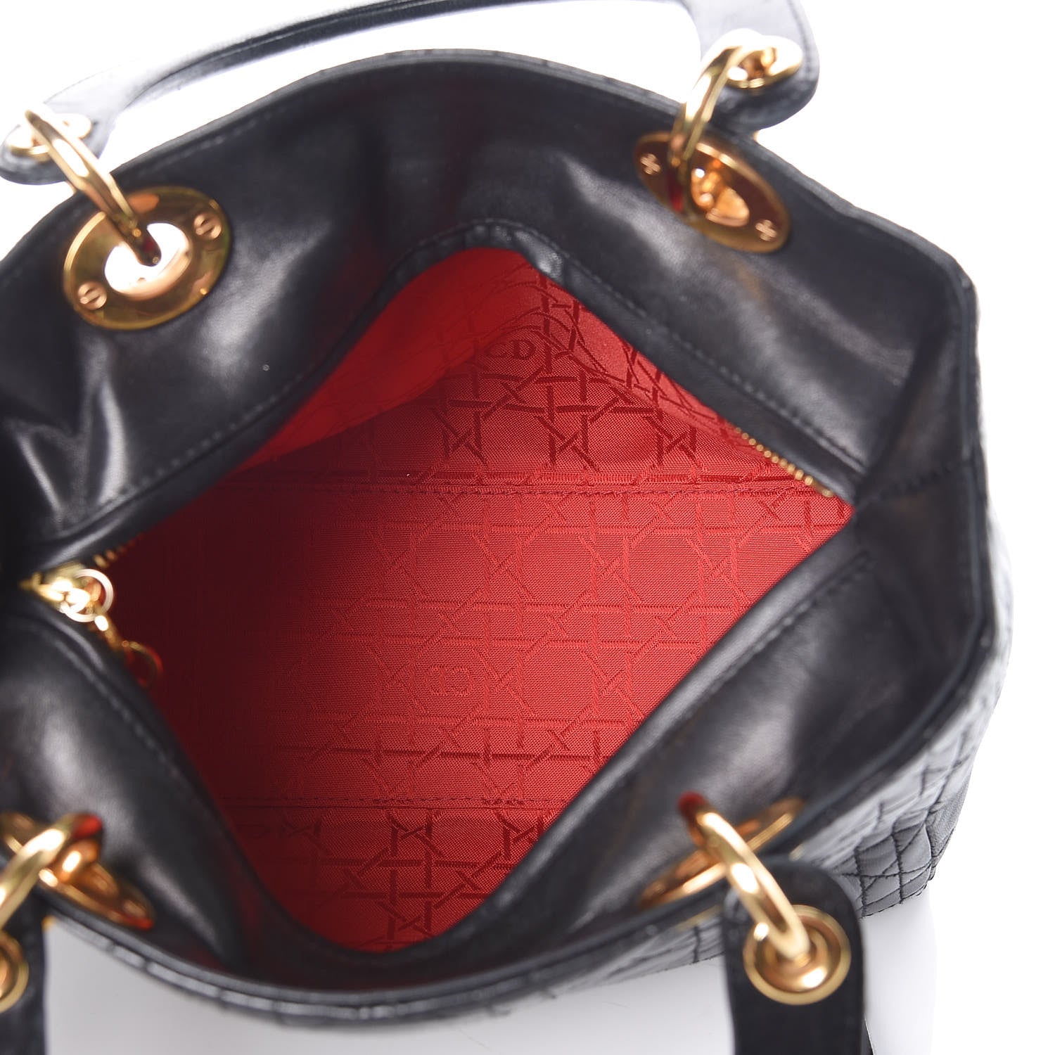 Christian Dior Lambskin Cannage Medium Lady Dior Black 5 of 17