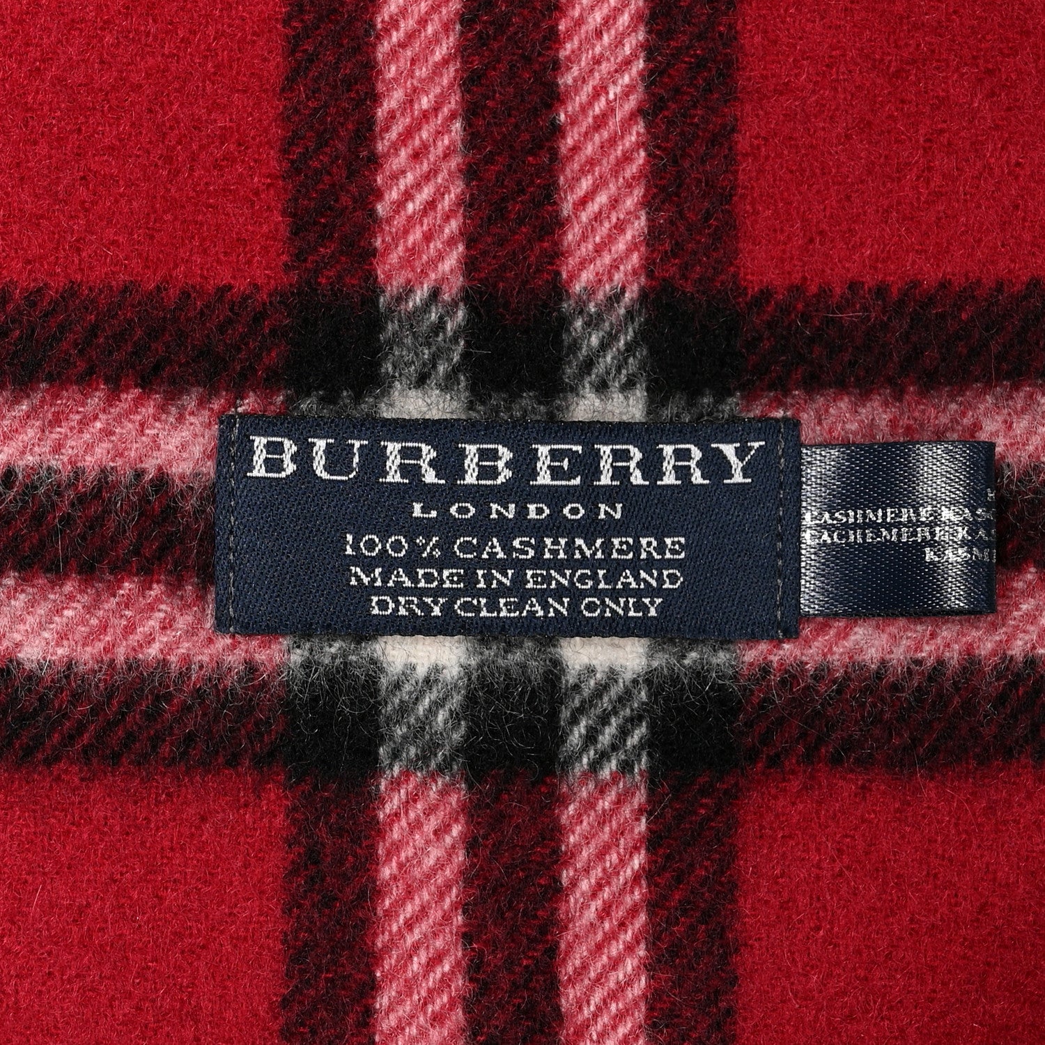 Burberry Cashmere Nova Check Fringe Scarf Parade Red 3 of 3