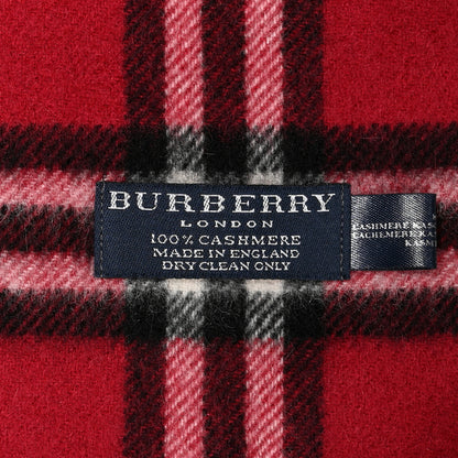 Burberry Cashmere Nova Check Fringe Scarf Parade Red 3 of 3