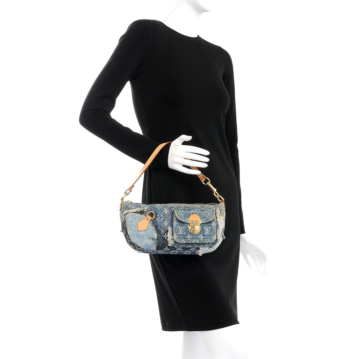 Denim Patchwork Pouchy Blue