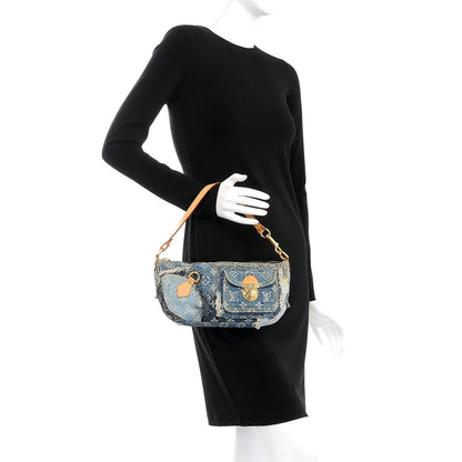 Louis Vuitton Denim Patchwork Pouchy Blue 2 of 10
