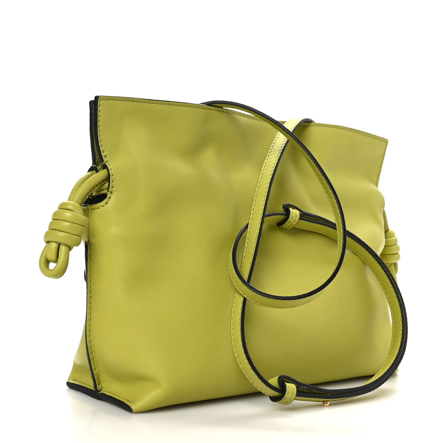 Loewe Calfskin Mini Flamenco Knot Clutch Lime Yellow 2 of 7