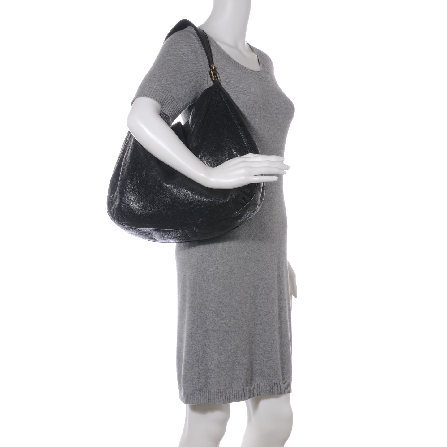 Guccissima New Ladies Web Hobo Black