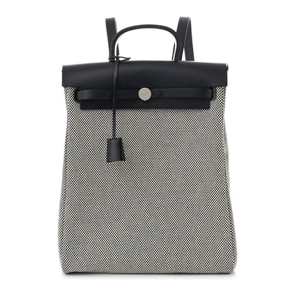 Hermes Criss Viking Vache Hunter Herbag a Dos Zip Retourne Backpack Ecru Bleu Indigo 1 of 14