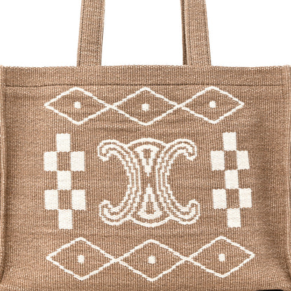 Celine Canvas Calfskin Large Cabas Thais Natural White 7 of 9