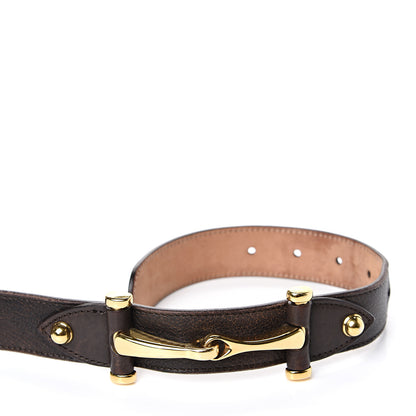 Gucci Calfskin Horsebit Belt 90 36 Dark Brown 6 of 8