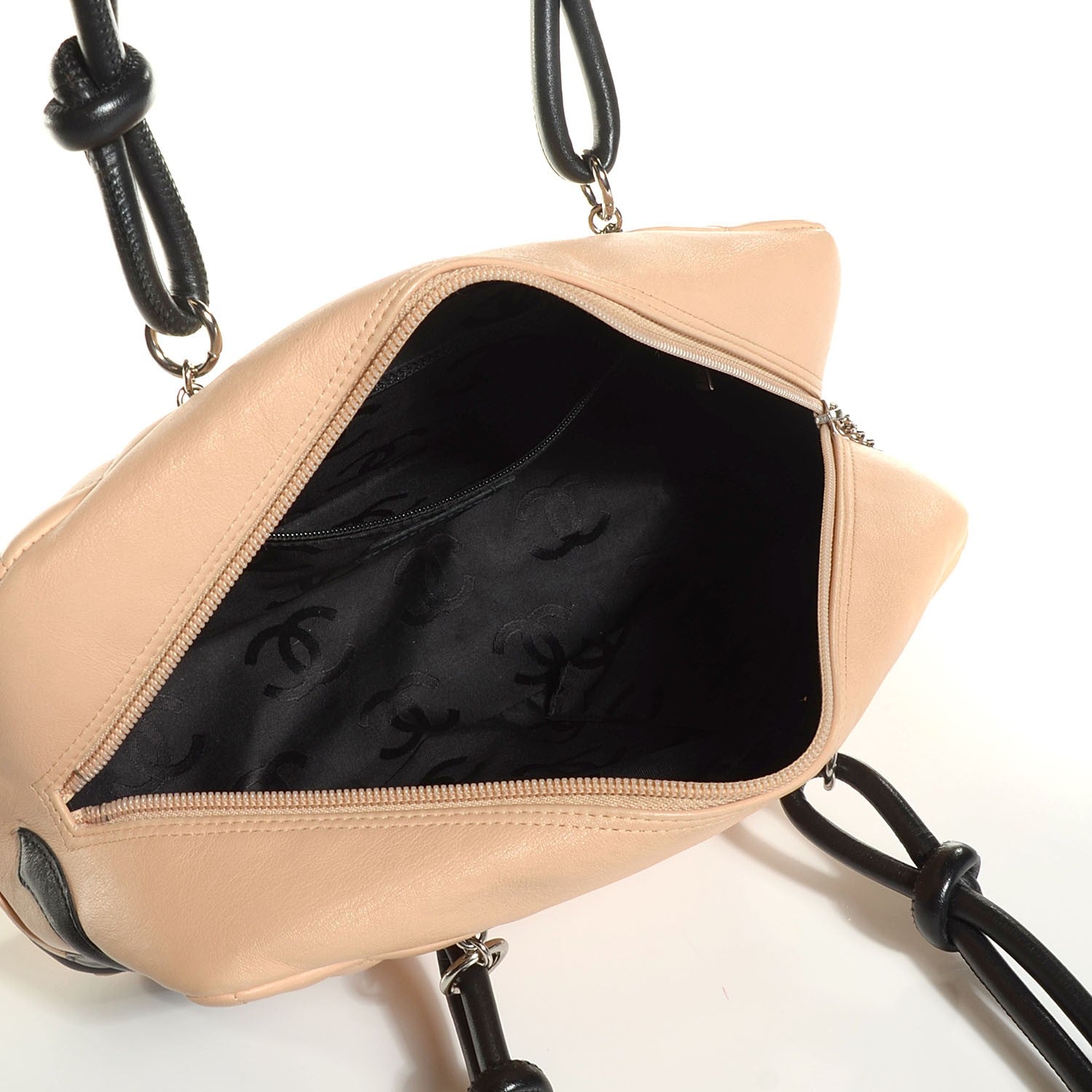 Chanel Calfskin Quilted Large Cambon Bowler Beige Black 5 of 7