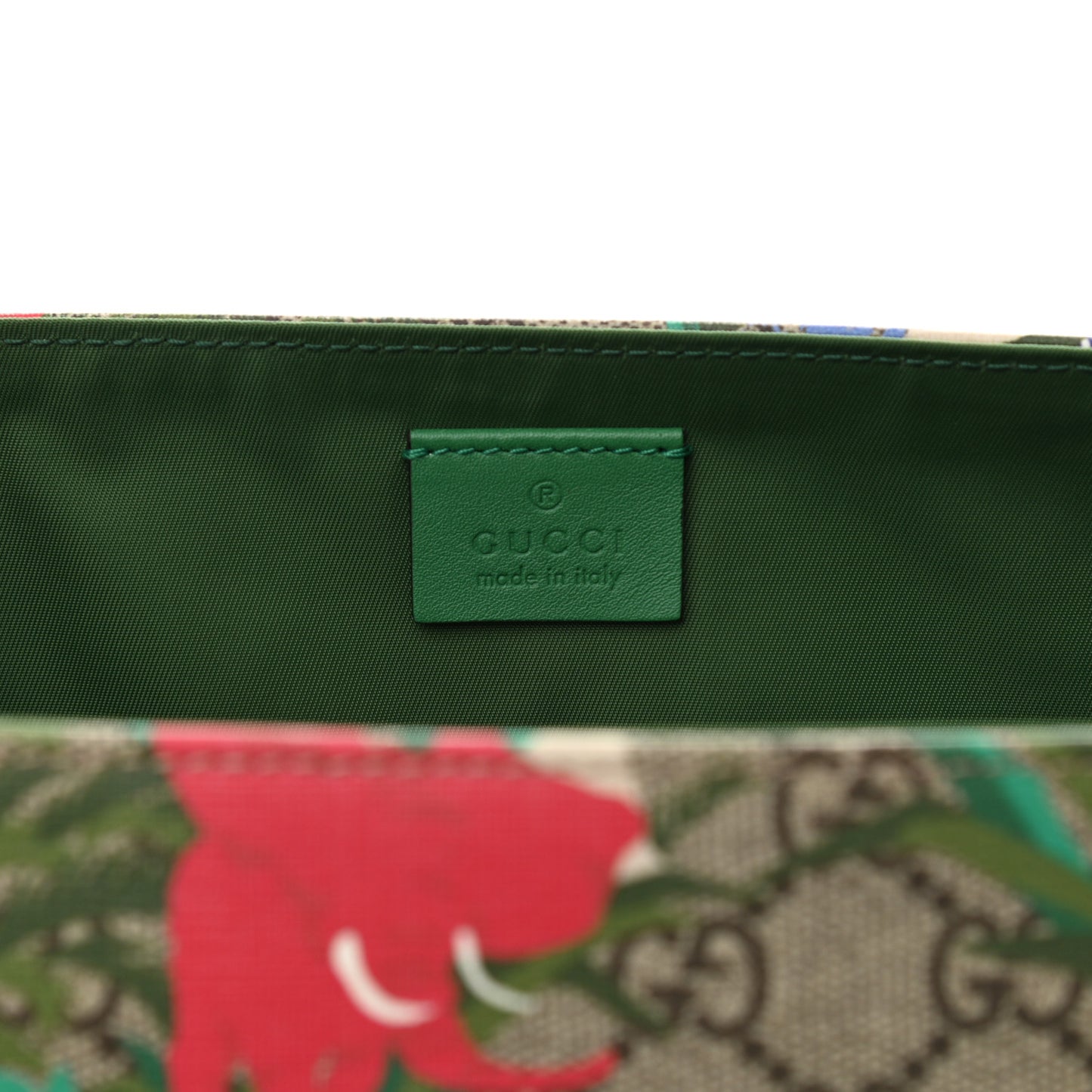 GG Supreme Monogram Jungle Diaper Bag Green