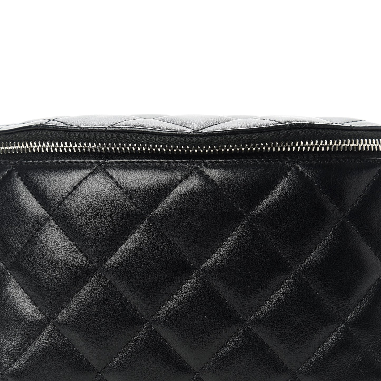 Lambskin Quilted Waist Belt Bag Black