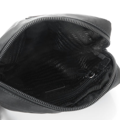 Prada Tessuto Nylon Vela Saffiano Necessaire Wristlet Pouch Black 5 of 7