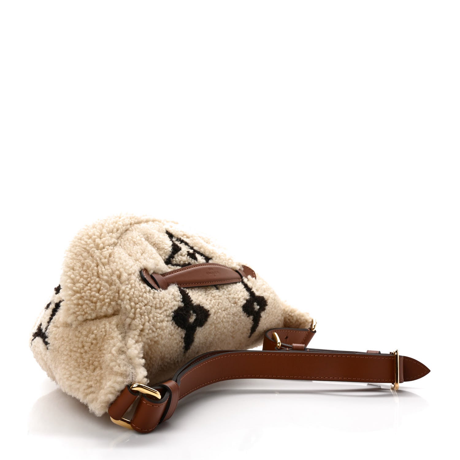 Louis Vuitton Shearling Monogram LV Ski Bumbag Cream Brown 2 of 8
