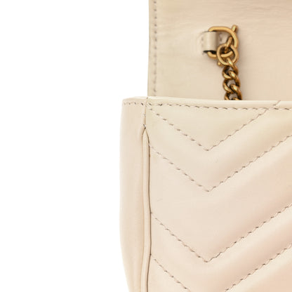 Gucci Calfskin Matelasse Super Mini GG Marmont Shoulder Bag White 13 of 16