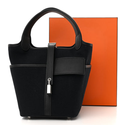 Hermes Toile Goeland Swift Cargo Picotin Lock 18 Bleu Marine Black 11 of 11