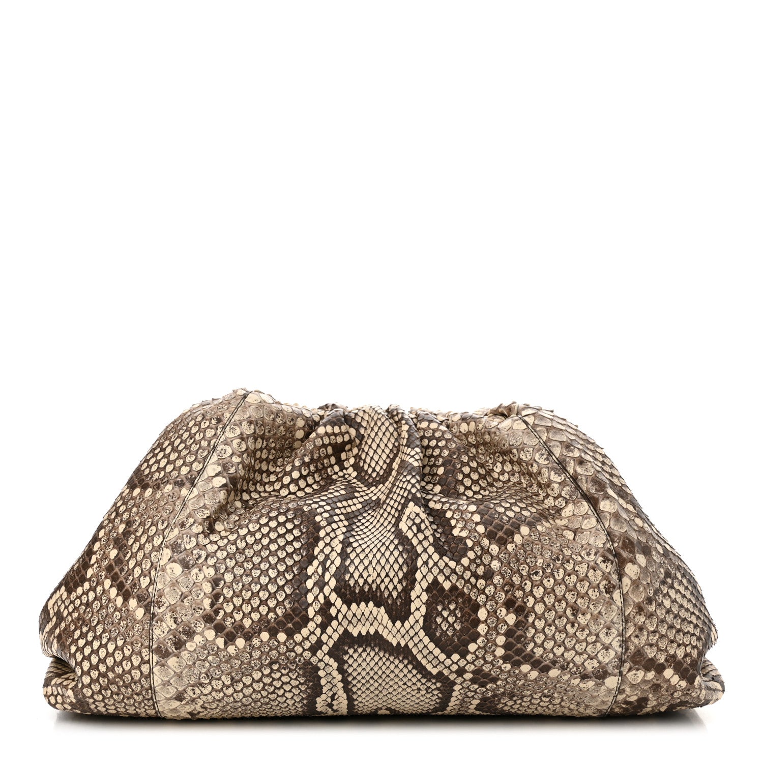 Bottega Veneta Python The Pouch Oversized Clutch Naturale 1 of 6