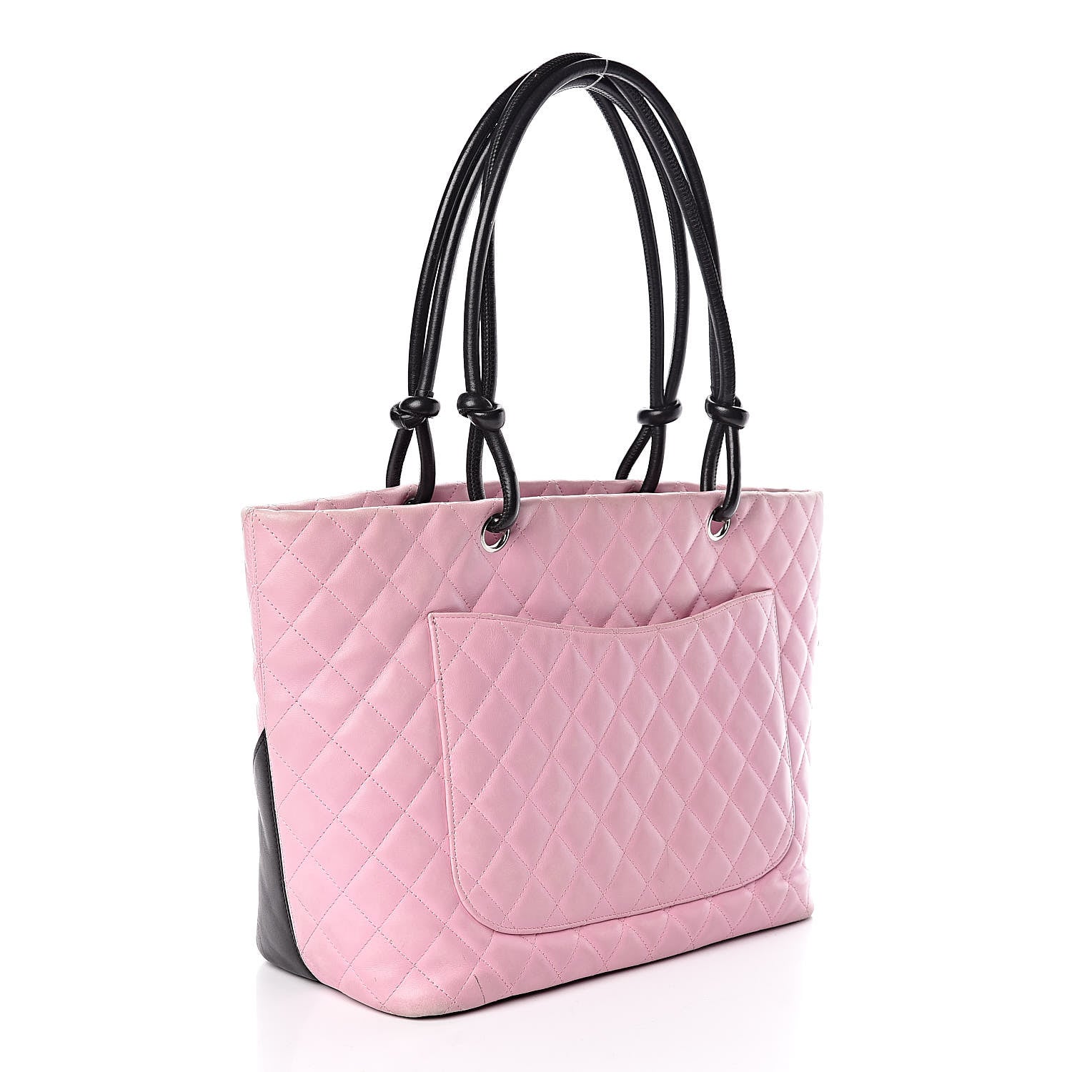 Chanel Calfskin Quilted Large Cambon Tote Pink Black 3 of 13
