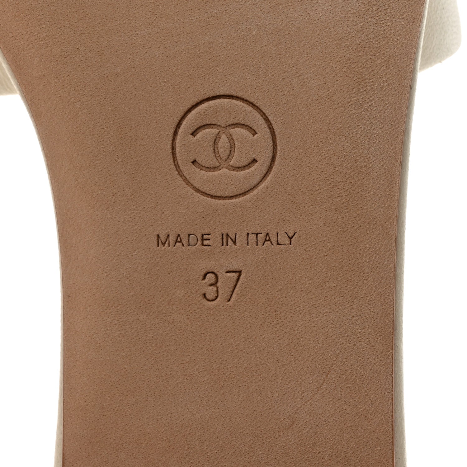 Chanel Calfskin Pearl CC Mules 37 Ivory 8 of 9