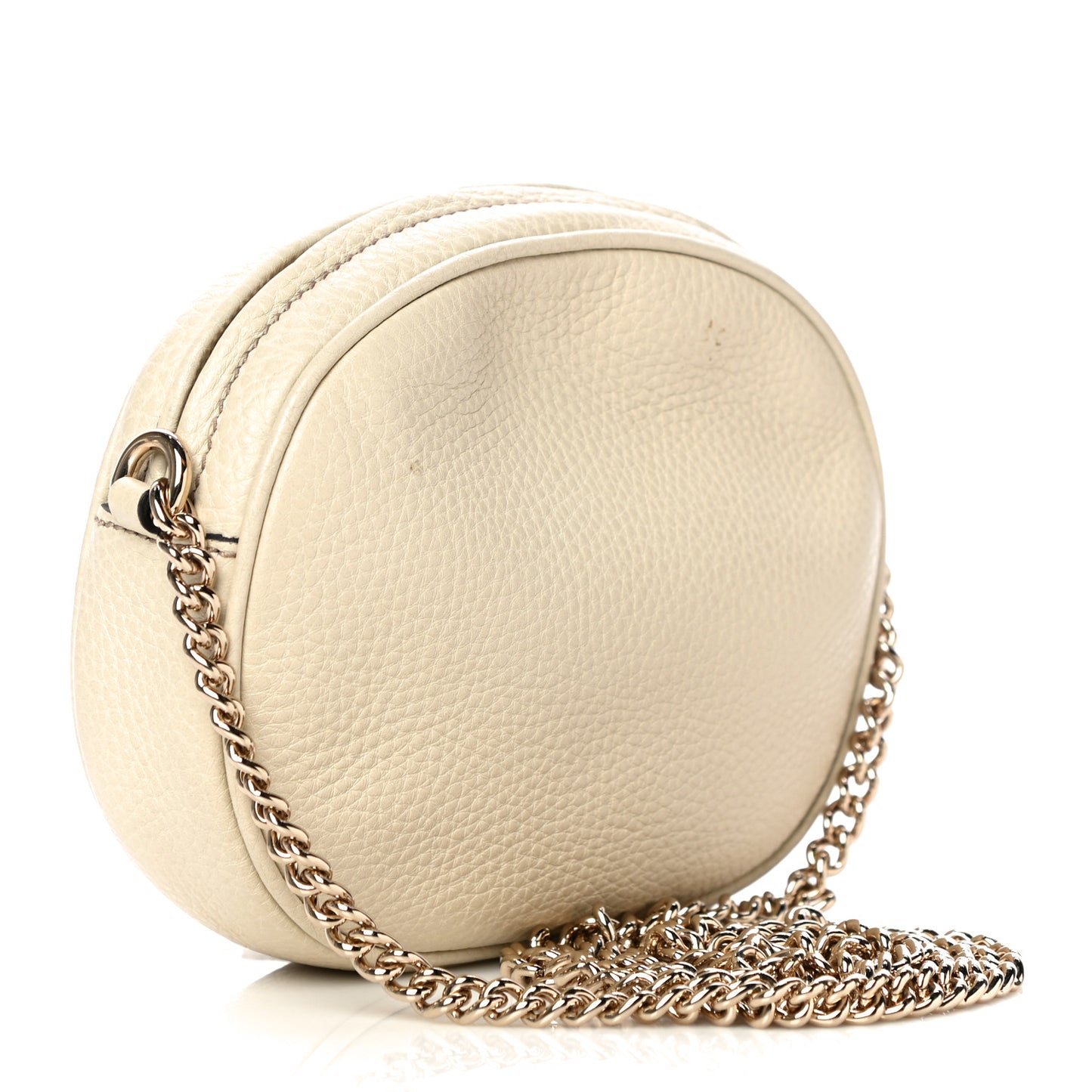 Pebbled Calfskin Mini Soho Chain Bag Off White