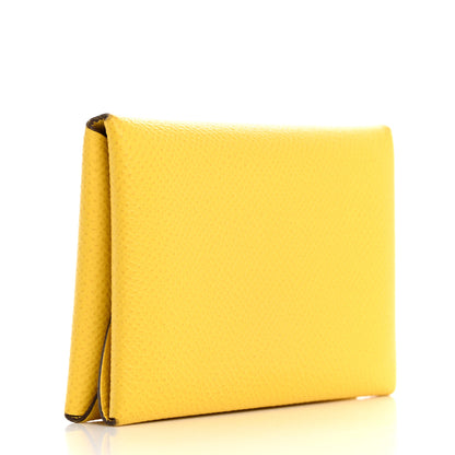 Hermes Epsom Calvi Duo Card Case Jaune De Naples 3 of 10