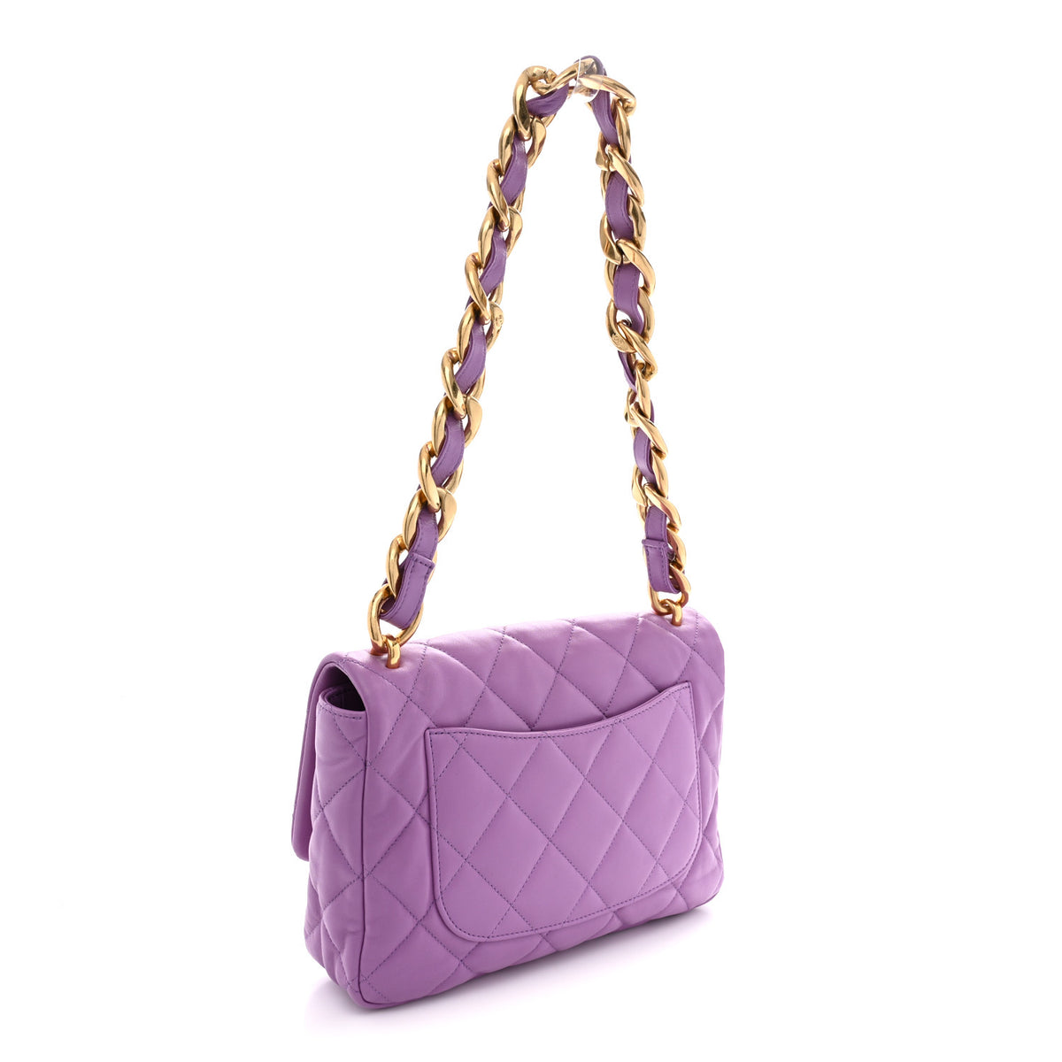 Chanel Lambskin Quilted Large CC Funky Town Flap Purple 3 of 11