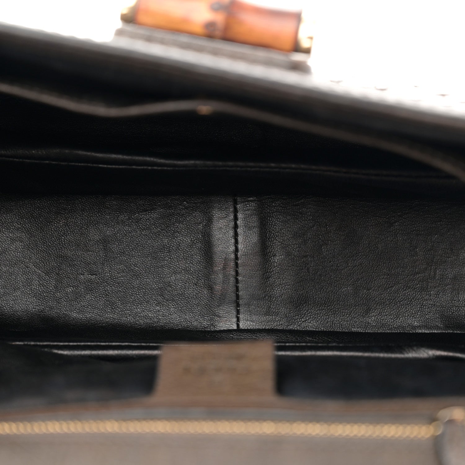 Gucci Ostrich Medium New Bamboo Top Handle Bag Dark Brown 5 of 14