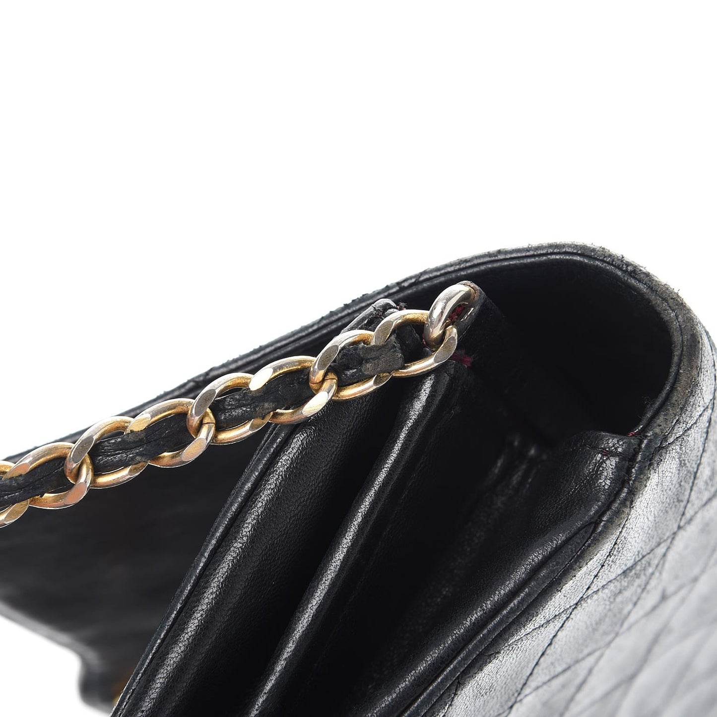 Lambskin Quilted Small Single Flap Black