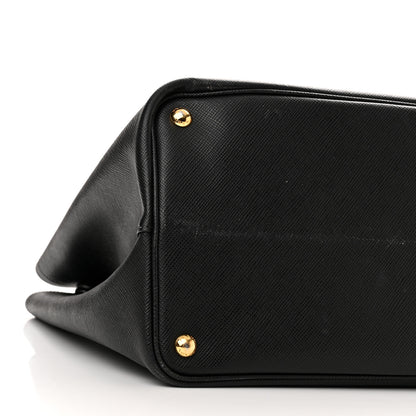 Prada Saffiano Cuir Large Double Bag Black Fuoco 8 of 16