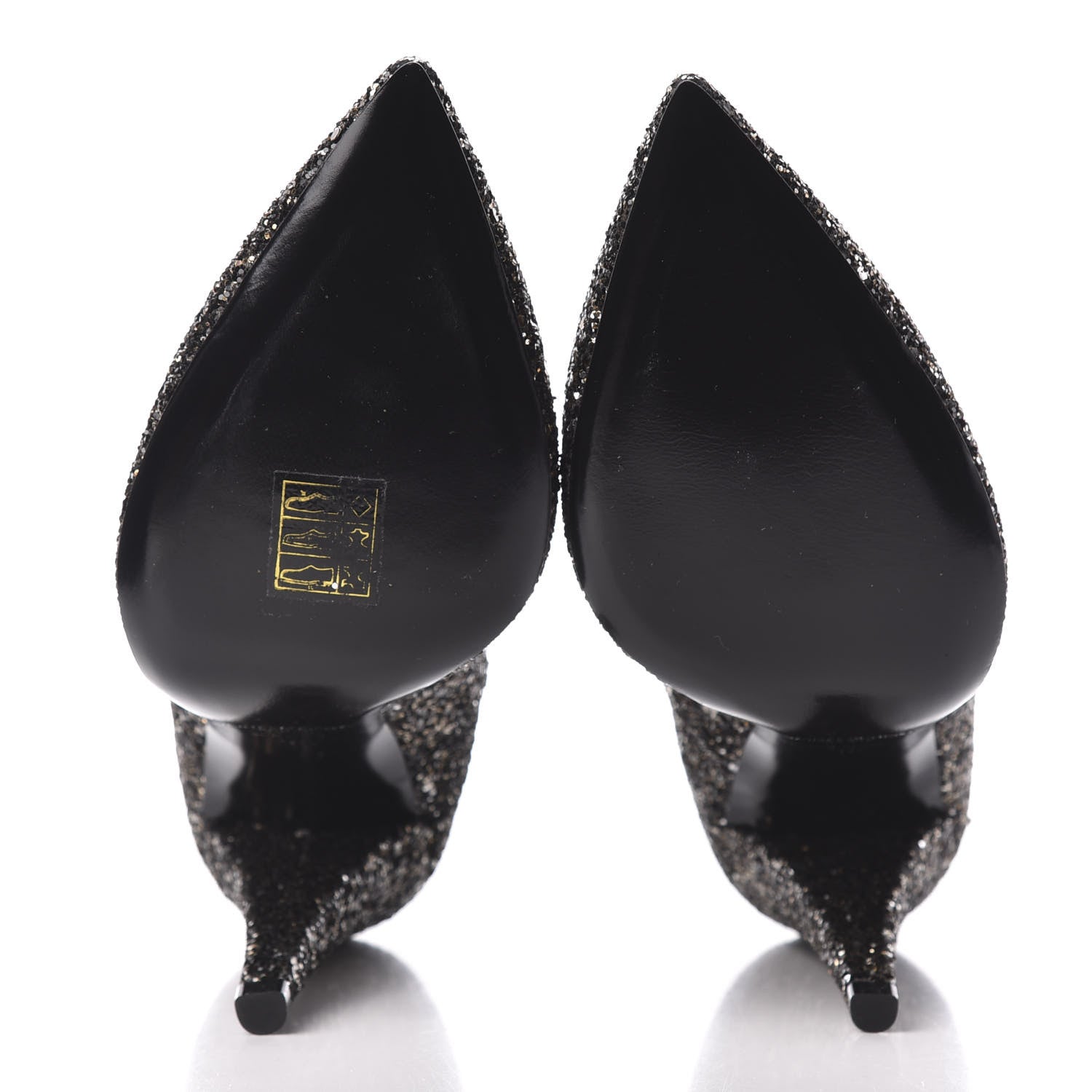 Saint Laurent Glitter Era Pumps 38 Black Silver 5 of 9