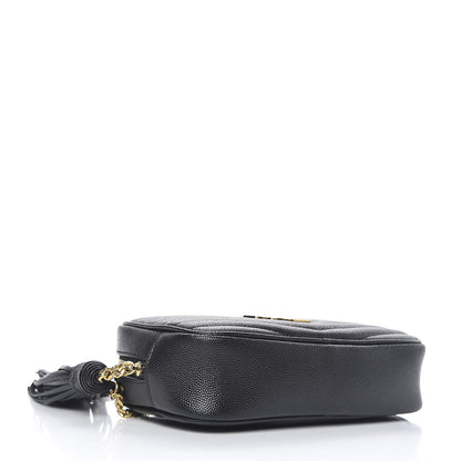 Saint Laurent Grain De Poudre Matelasse Monogram Mini Lou Camera Bag Black 4 of 10