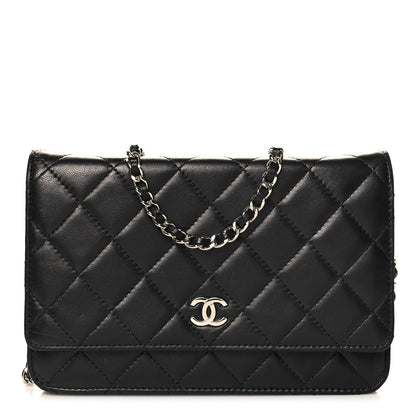 Chanel Lambskin Quilted Wallet On Chain WOC Black 1 of 12