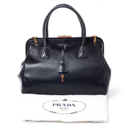 Prada Goatskin Cerniera Doctor Bag Black 10 of 10