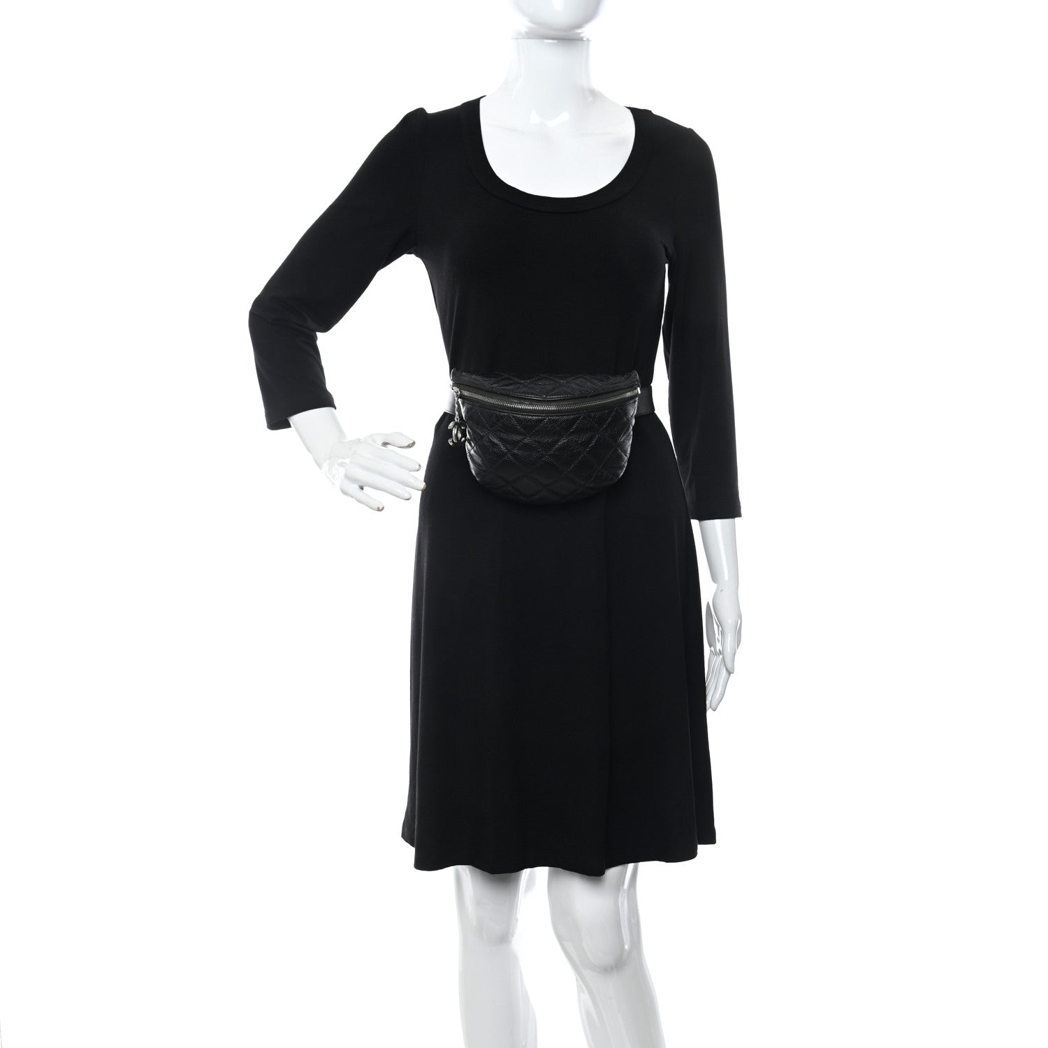 Chanel Grained Calfskin Quilted Waist Belt Bag Black 2 of 11