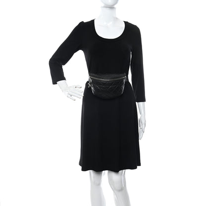 Chanel Grained Calfskin Quilted Waist Belt Bag Black 2 of 11