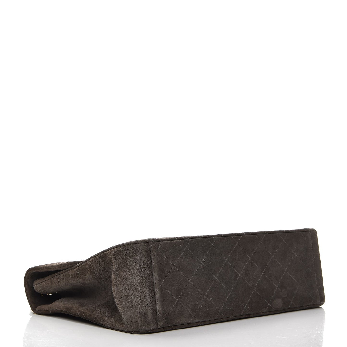 Suede Quilted Jumbo Single Flap Grey