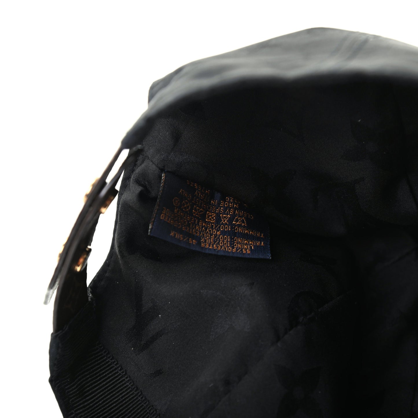 Polyester Silk Monogram LV Get Ready Cap M Black