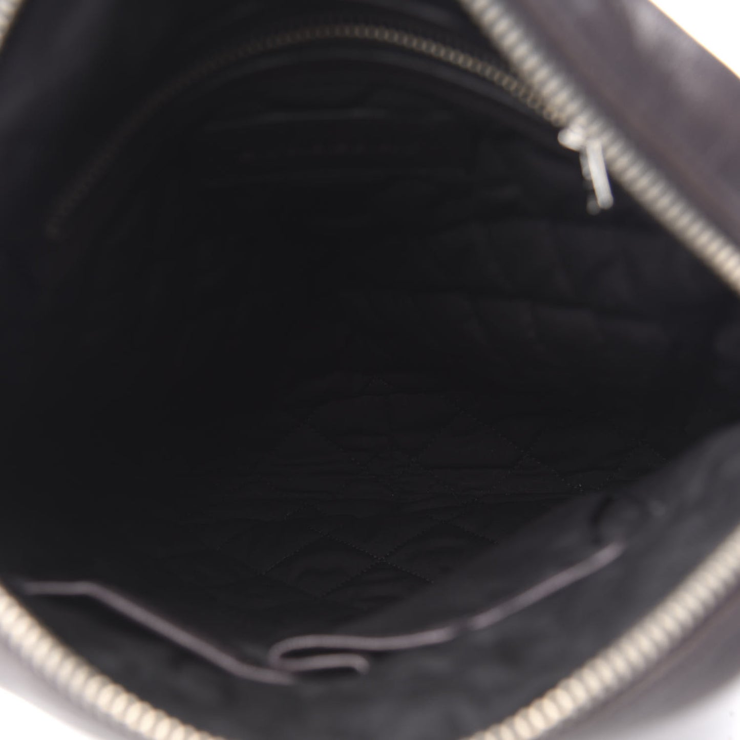 Grained Calfskin Crossbody Bag Black Brown
