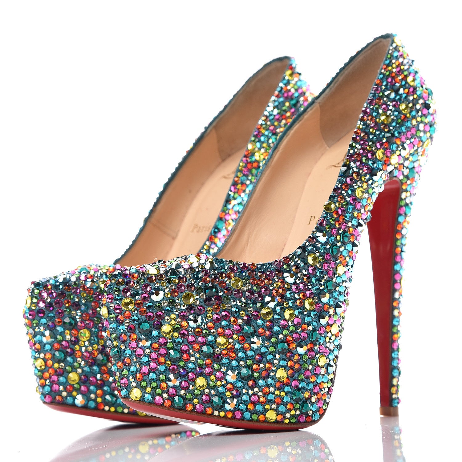 Christian Louboutin Crystal Suede Burma Daffodile Strass 160 Pumps 39 Multicolor 3 of 11