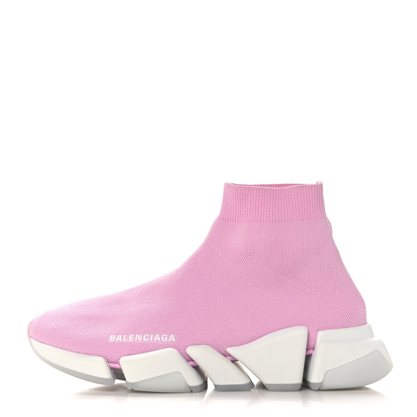 Technical 3D Recycled Knit Bi-Color Womens Speed 2.0 Transparent Sole Sneakers 40 Pink White
