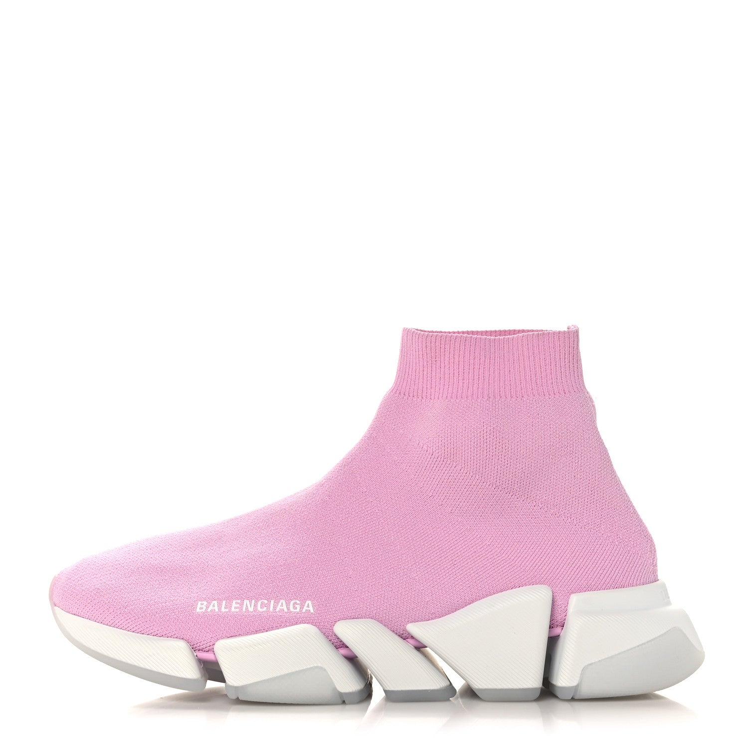 Balenciaga Technical 3D Recycled Knit Bi-Color Womens Speed 2.0 Transparent Sole Sneakers 40 Pink White 1 of 8